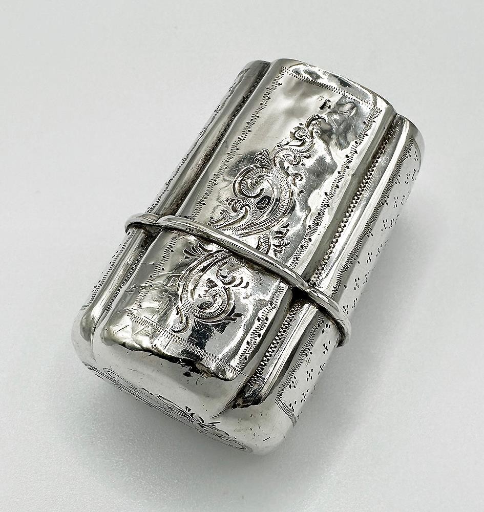 ANTIQUE DUTCH SILVER PEPPERMINT BOX 1861