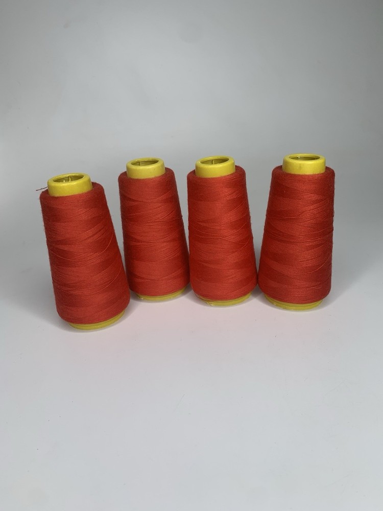4 Cones Red Spool Thread for All Purpose Sewing - See Description