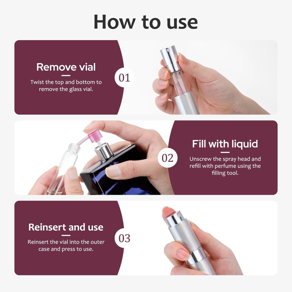 Refillable Travel Perfume Atomizer 8ML Mini Portable Cologne Spray for Men