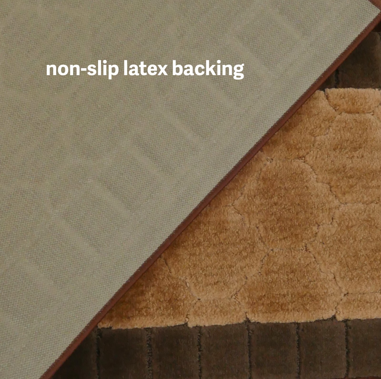 Custom Size Volley Brown Design Washable Non Slip Runner Rug 26"/30" Width