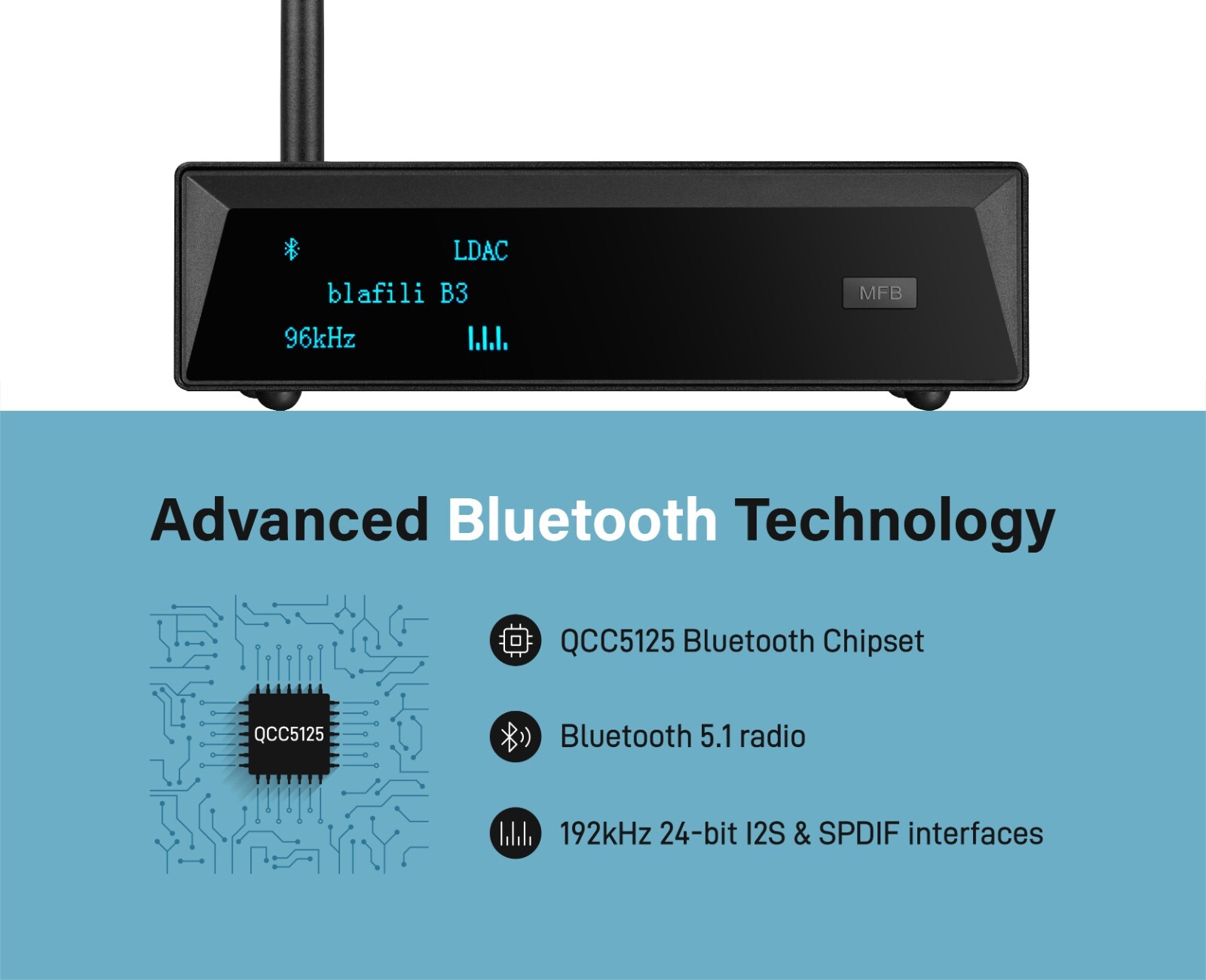 blafili B3 True HiFi Bluetooth 5.1 Audio Receiver LDAC aptX HD Audiophile DAC