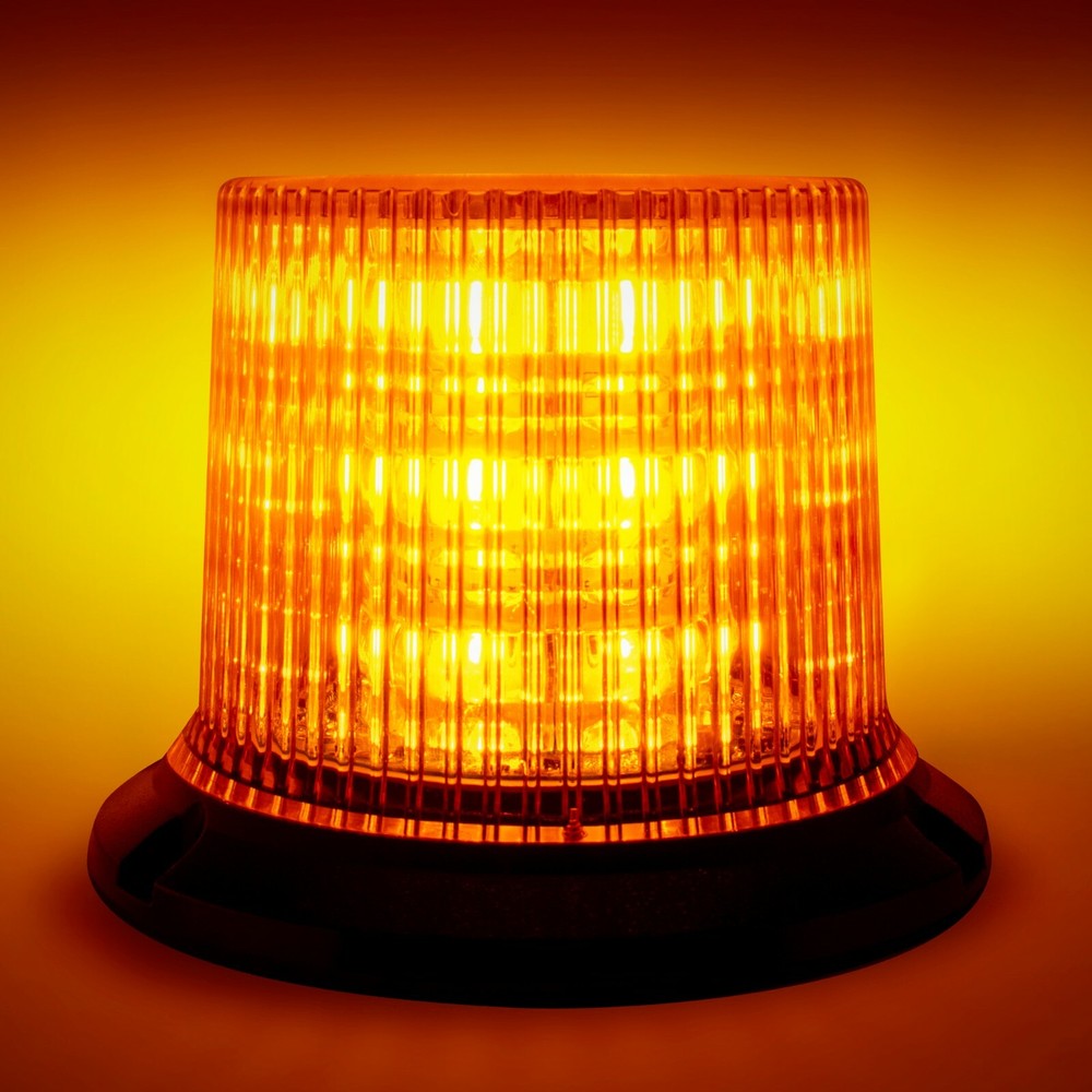 2572A Bolt Mounted Amber LED Light Beacon With 12 Flash Patterns, 10-30 Volt DC