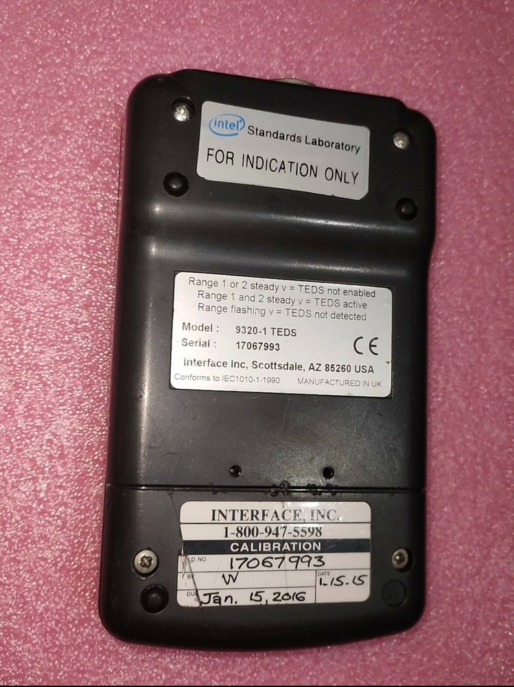 Interface 9320-1 TEDS Handheld Transducer Digital INDICATOR Load Cell