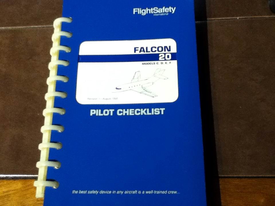 Falcon 20 Models C, D, E & F Pilots Checklist
