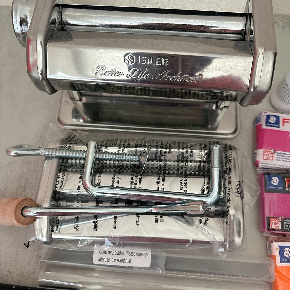 ISILER Clay Pasta Maker FIMO Clay & Cutters Craft Bundle