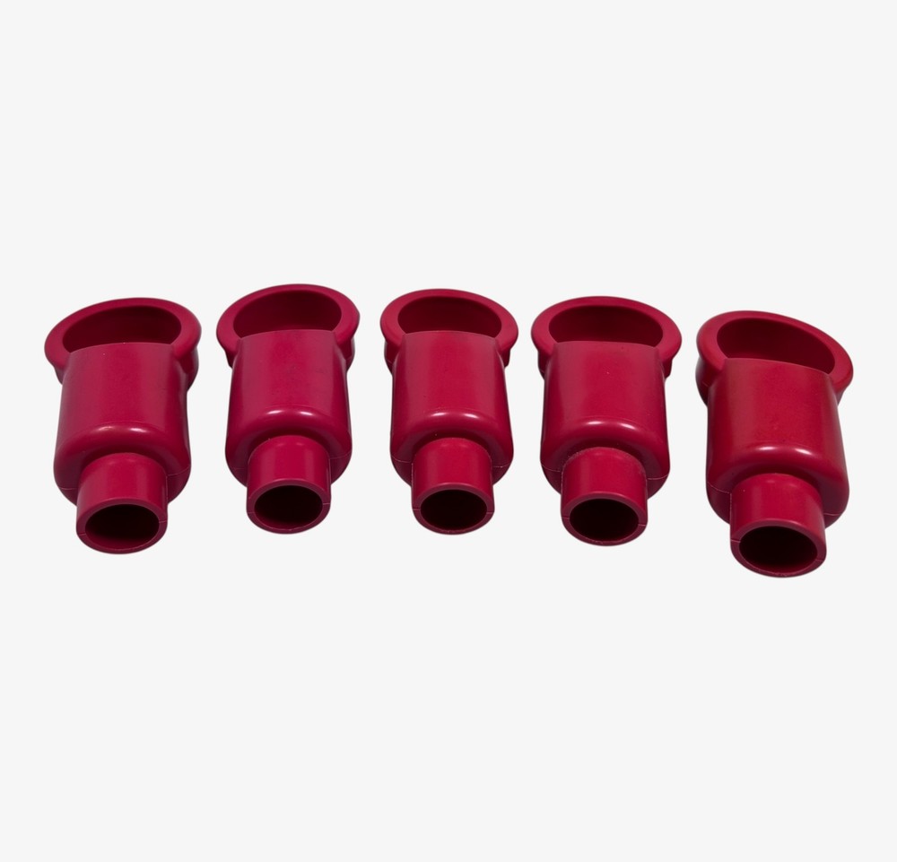 VTE Red Rubber Battery Terminal Cover - 5 Pack