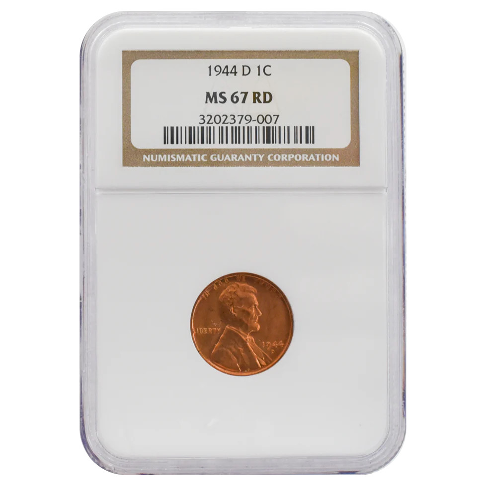 1944-D Wheat Cent MS67 RD NGC