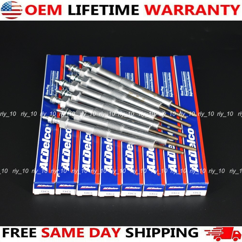 8pcs OEM 12639701 / 9G Diesel Glow Plugs for Silverado LMM LML LBZ Duramax 6.6L