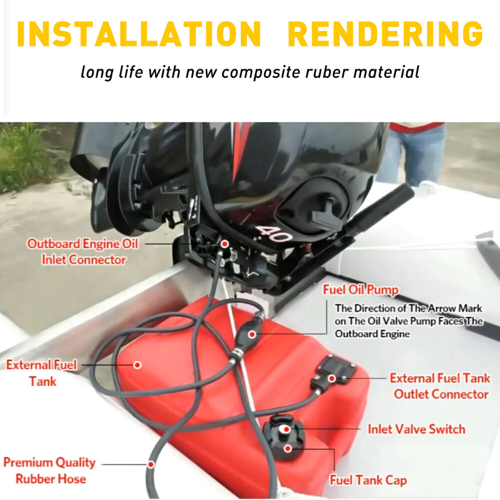 5/16" Gas Hose Fuel Line Assembly Primer Bulb Universal for Boat OUTBOARD Marine