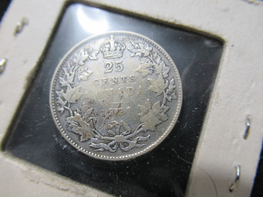 Canada 1921 Silver 25 Cents, Nice Coin