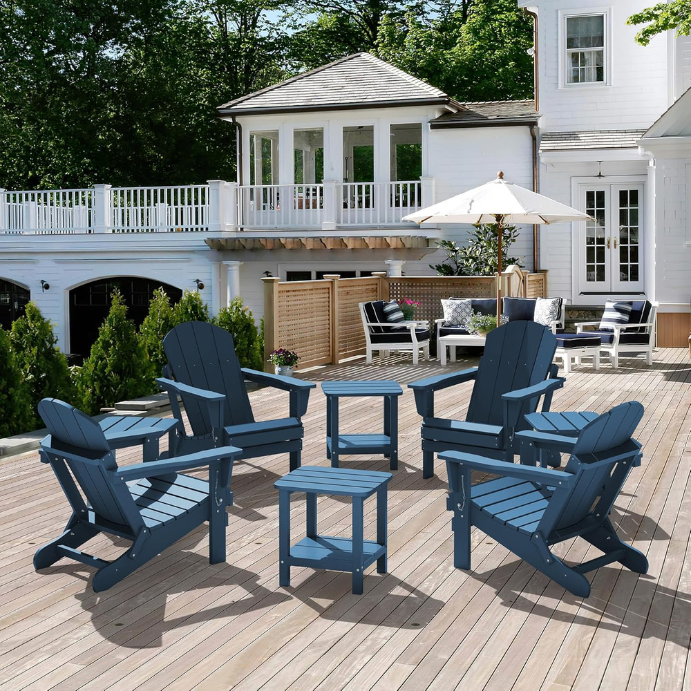 Adirondack Table Outdoor Side Table- Blue