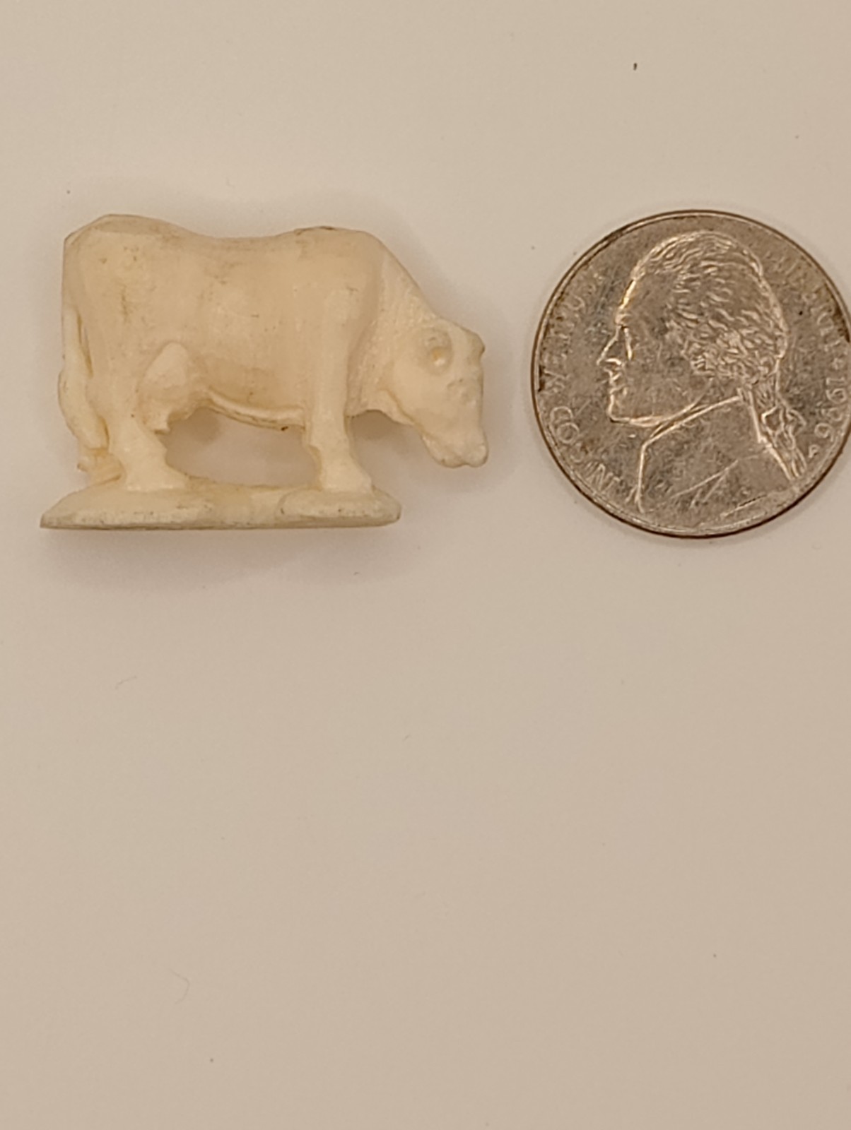 Bovine Bone Hand Carved Cow Figurine Made In USA Collector Item Farm Animal Gift