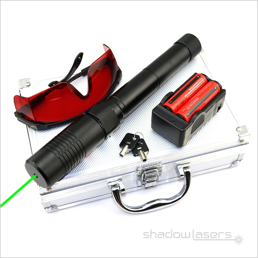 Adjustable Focus Laser Pointer 520nm Visidle Beam Light Flashlight+Case US
