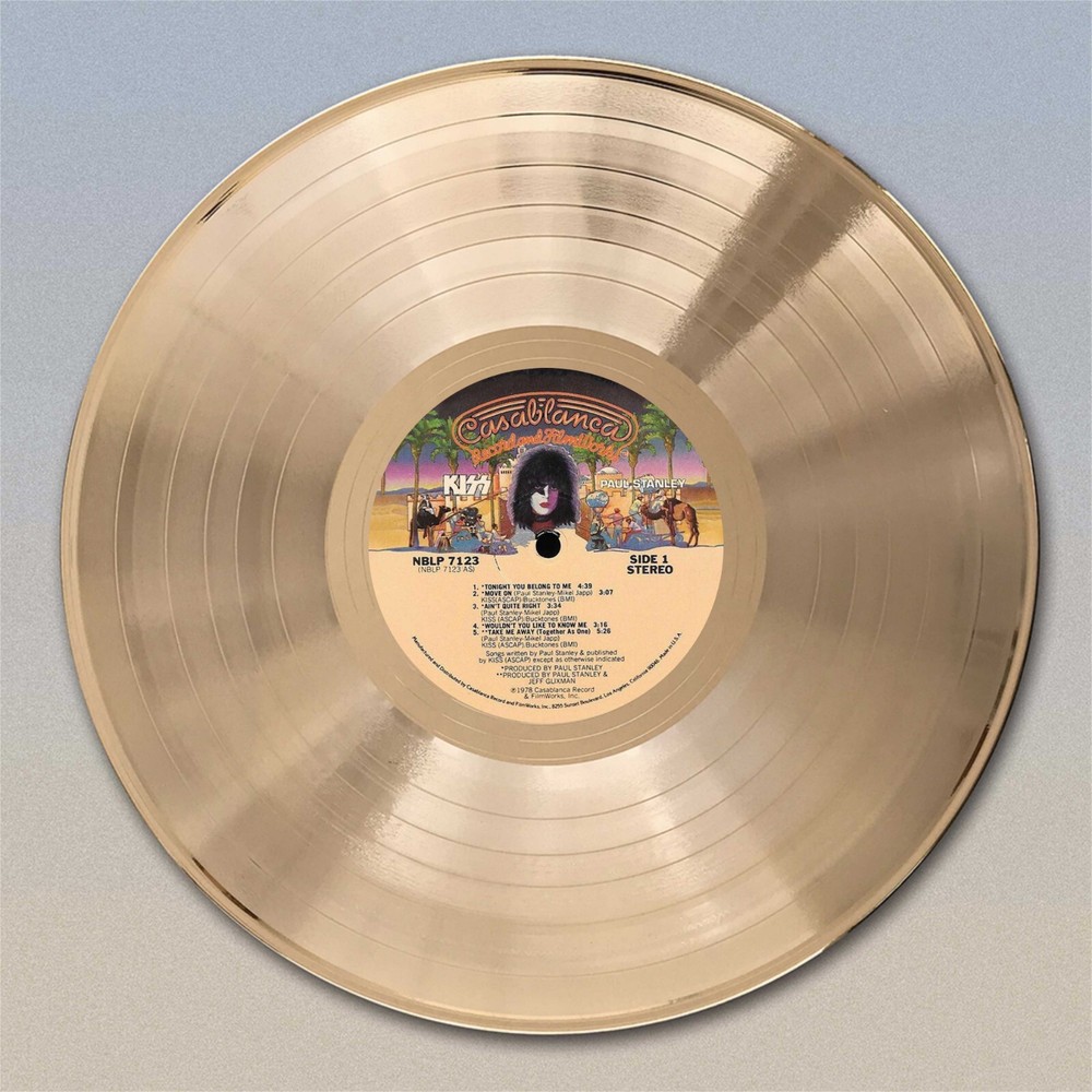 KISS "Paul Stanley"  Gold LP Record wall art