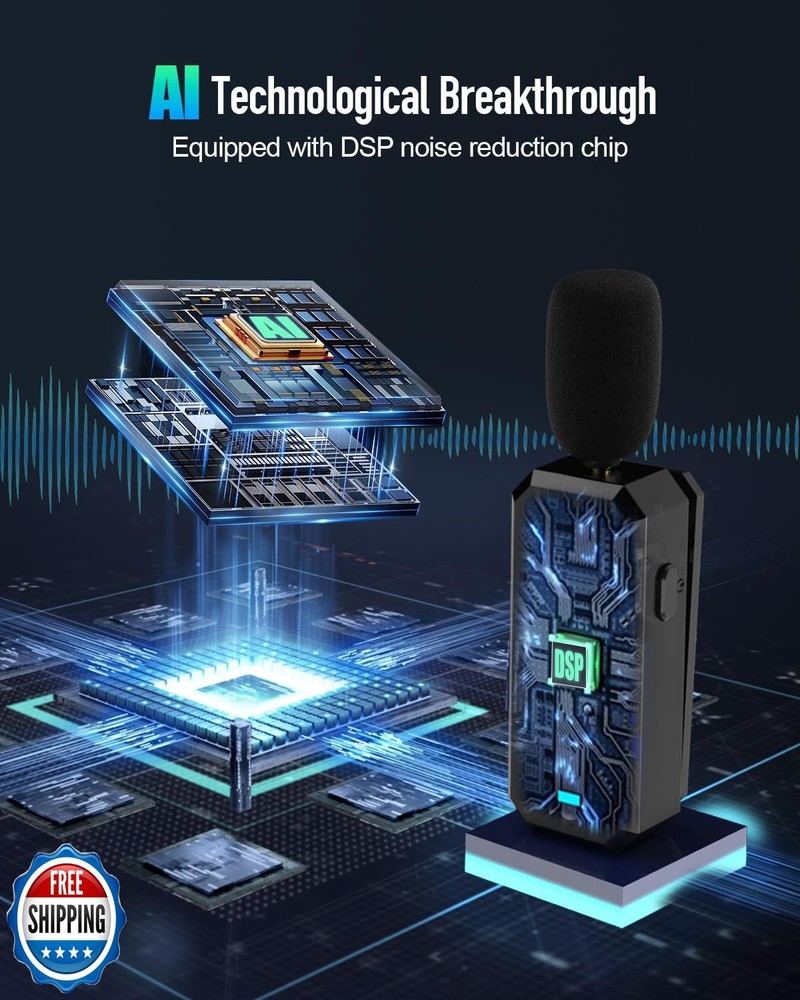 SHIDU Wireless Microphone Headset 2.4G Wireless lavalier Mics Sys