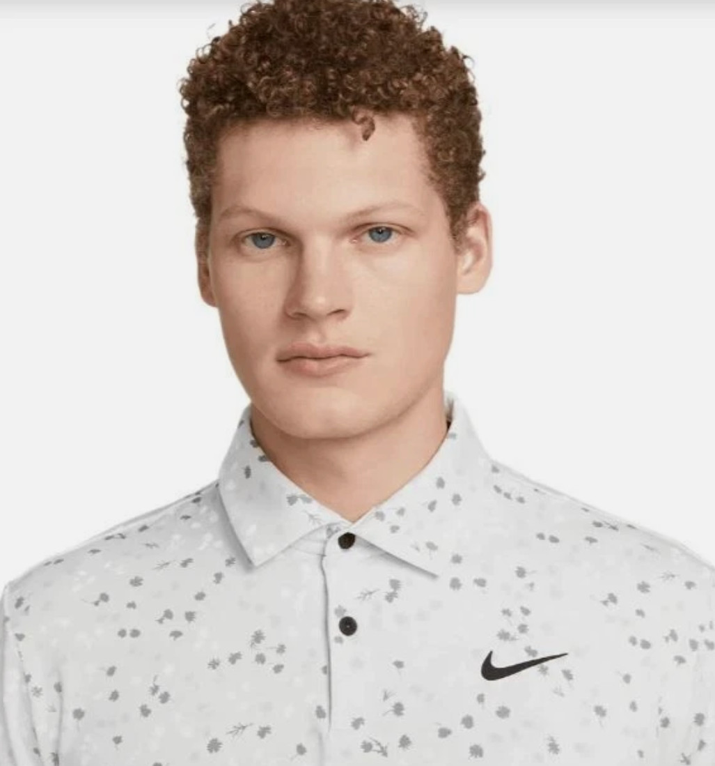 Nike Dri-FIT Victory Tour Floral Golf Polo DX6089 025 Photon Dust Various Sizes