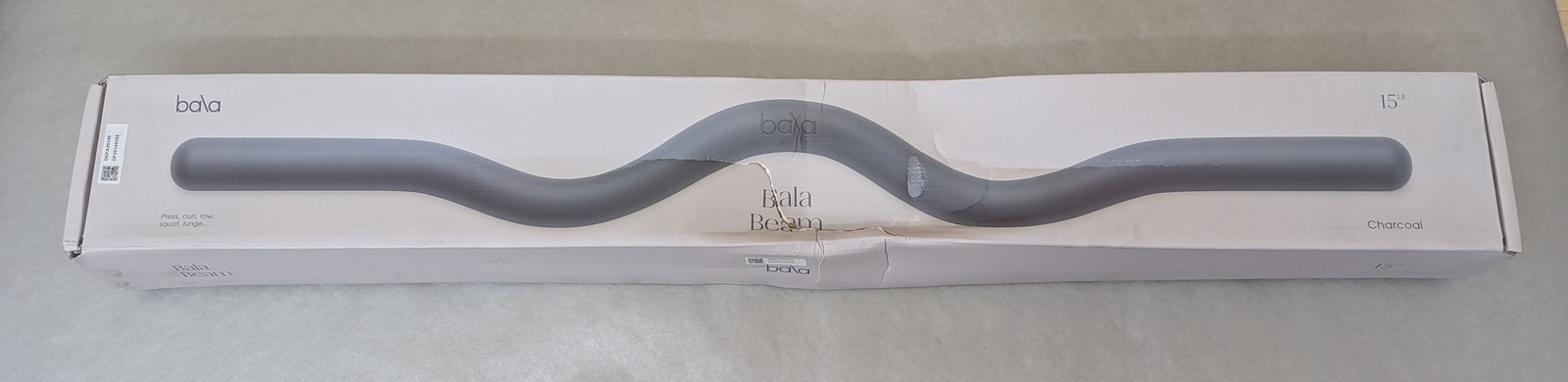 Bala Beam 15lb Weighted Curl Exercise Workout Beam  in Charcoal