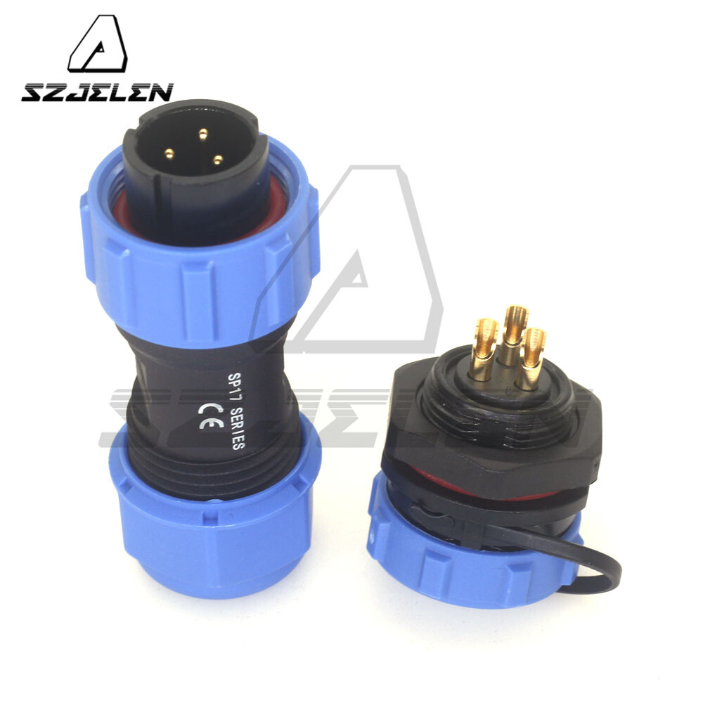 SP17 3Pin Panel Mount Wire Connector,IP67 Waterproof Cable Connector Plug Socket