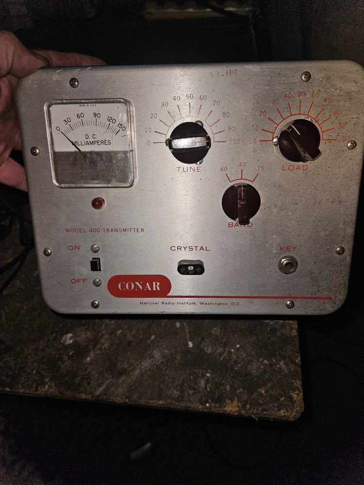 CONAR Model 400 Ham Radio Transmitter Blue Silver Vintage