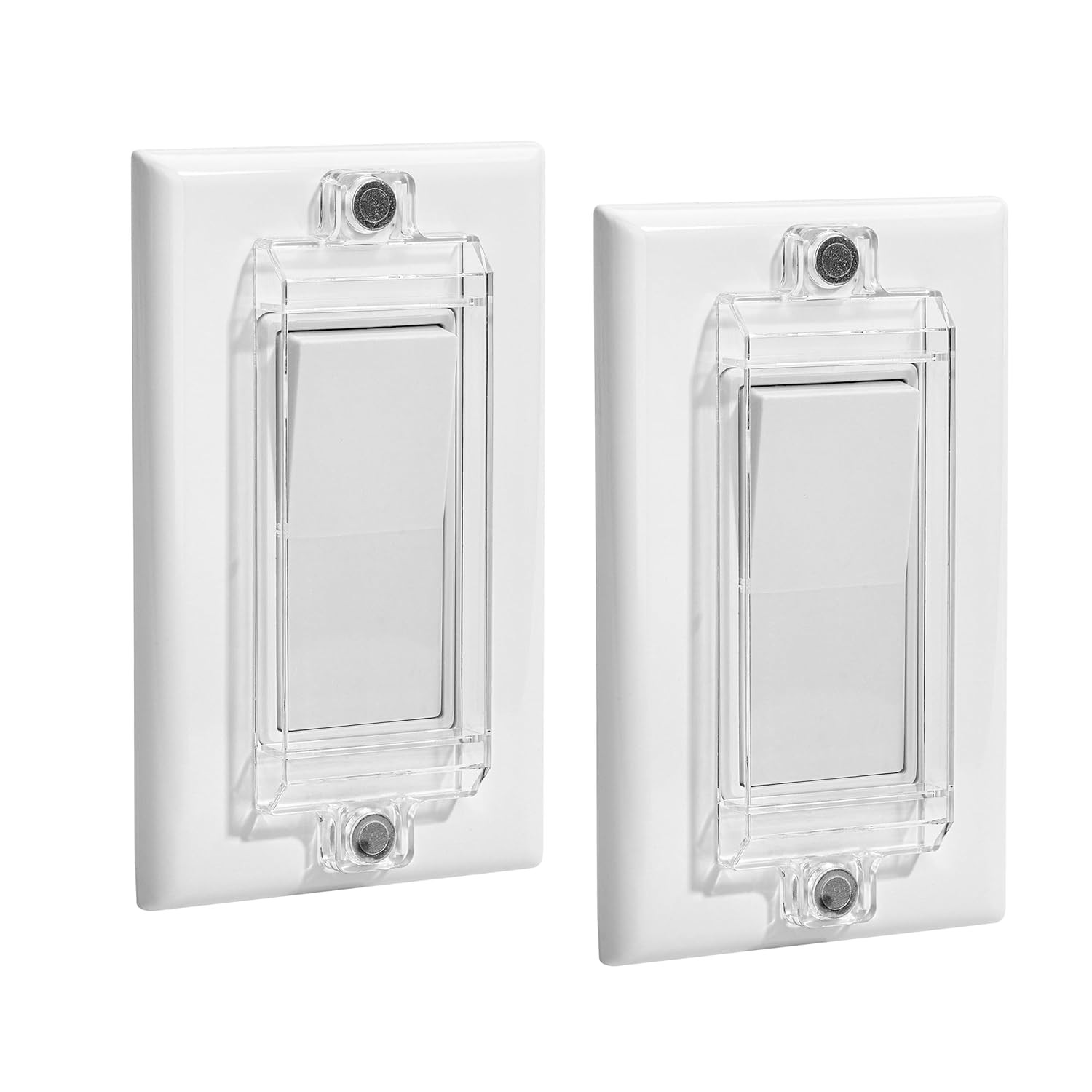 Bates Magnetic Light Switch Guard, 2 Pack, Clear, Child Proof Cover, Lock, Wall