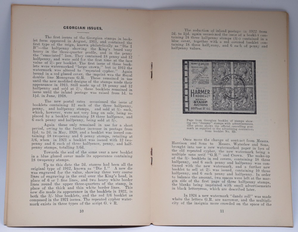 A Book About British Books of Stamps and Rolls by W. Ward 1925 England 20 Pages
