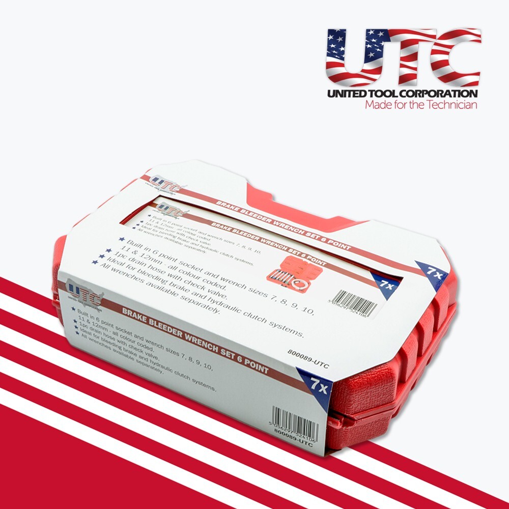 Brake Clutch Bleeding Tool Set Wrench Spanner Set Colour Coded 7mm - 12mm