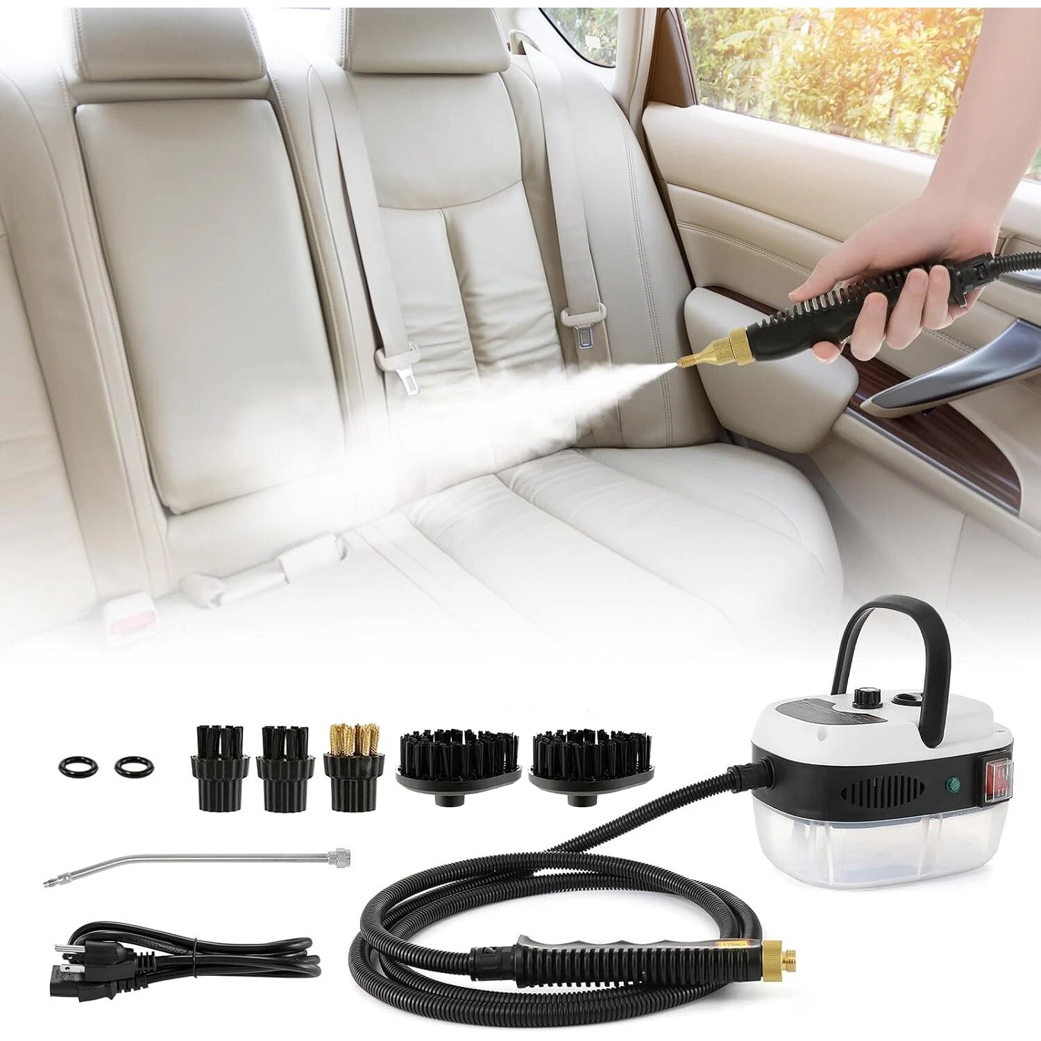 2500W Car Detailing Steamer High Pressure Handheld Steam Cleaner Household US