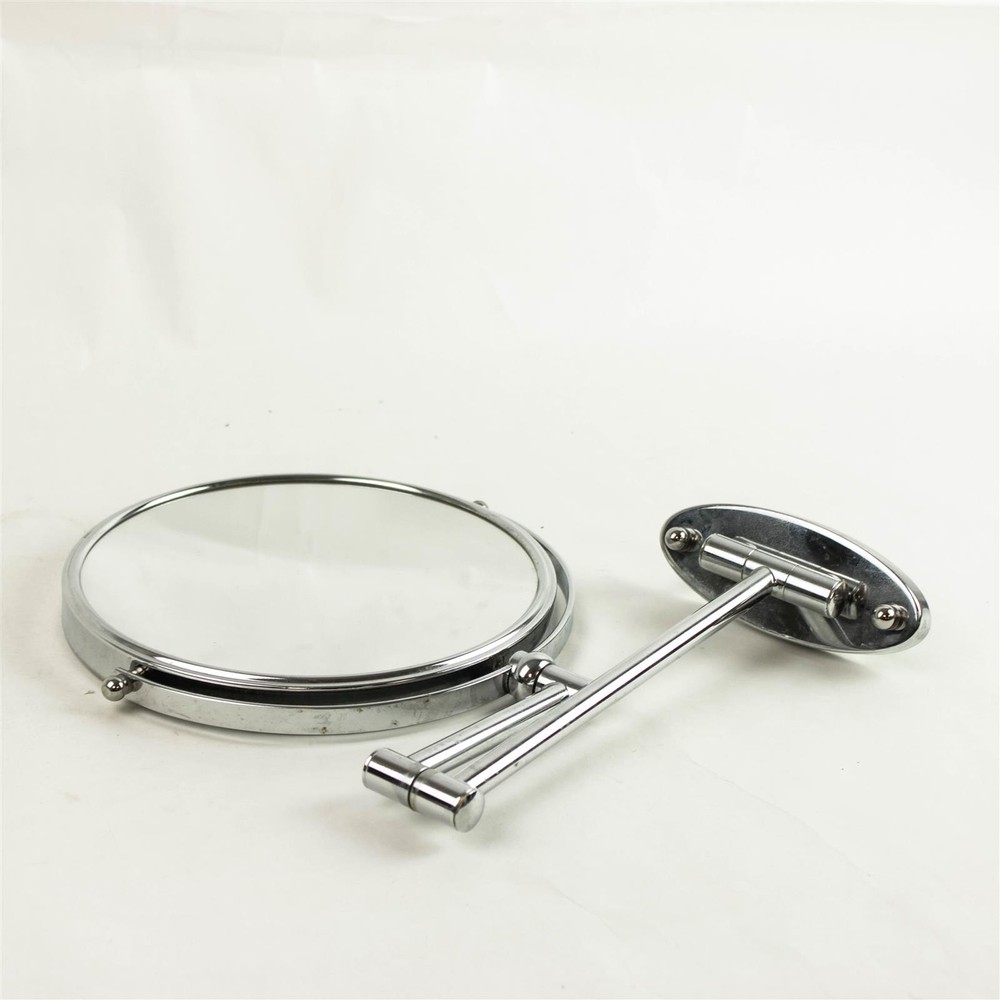 Chrome Double-Sided Swing Arm Wall Mount Makeup Mirror - Magnifying & Regular