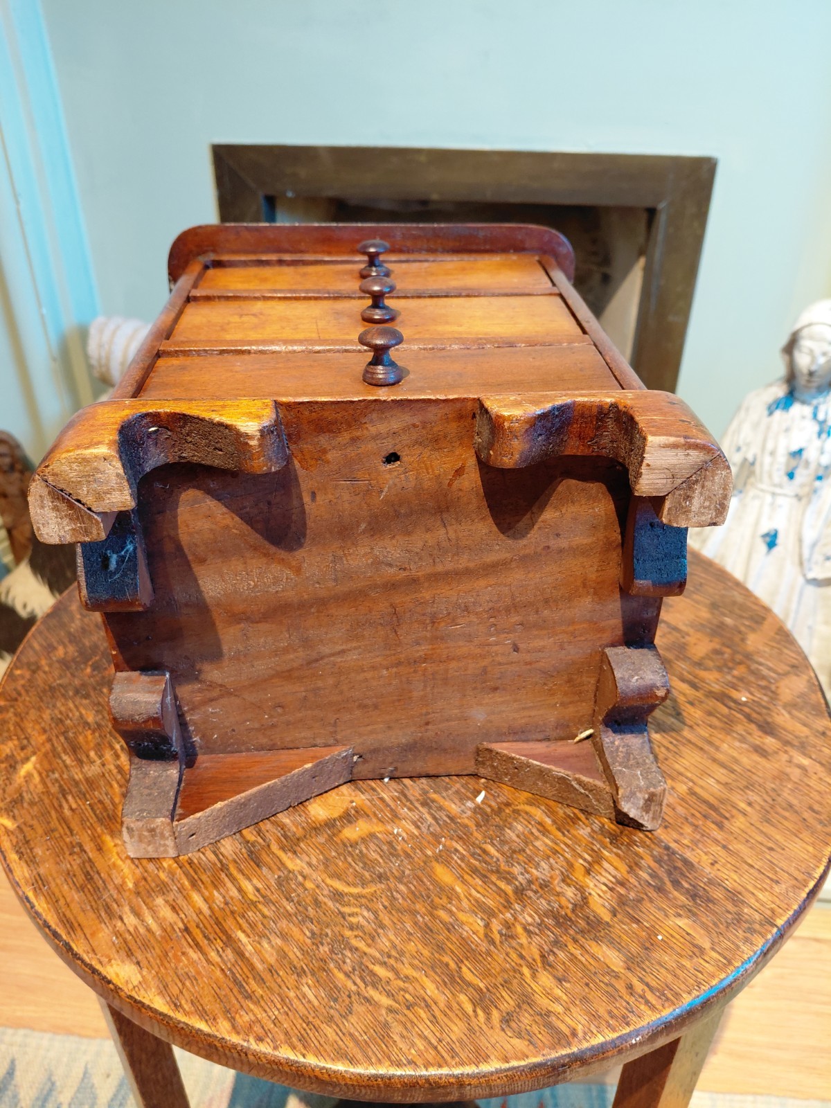 A Victorian Apprentice Piece Chest Of Drawers, Desktop 3 Drawers In Mahogany.