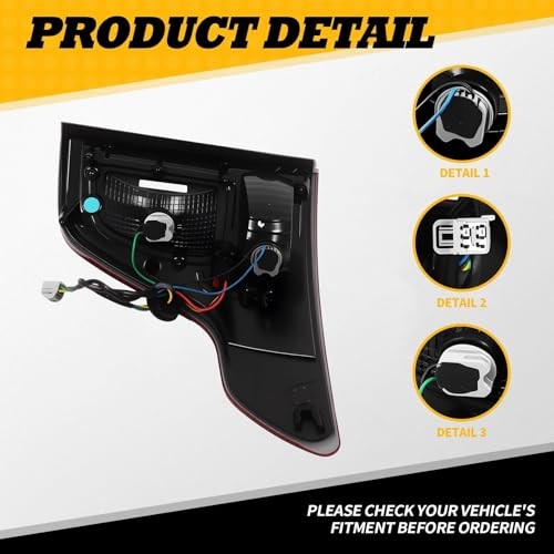 Tail Light Assembly Compatible with 2011-2015 Explorer Driver Side Rear Left