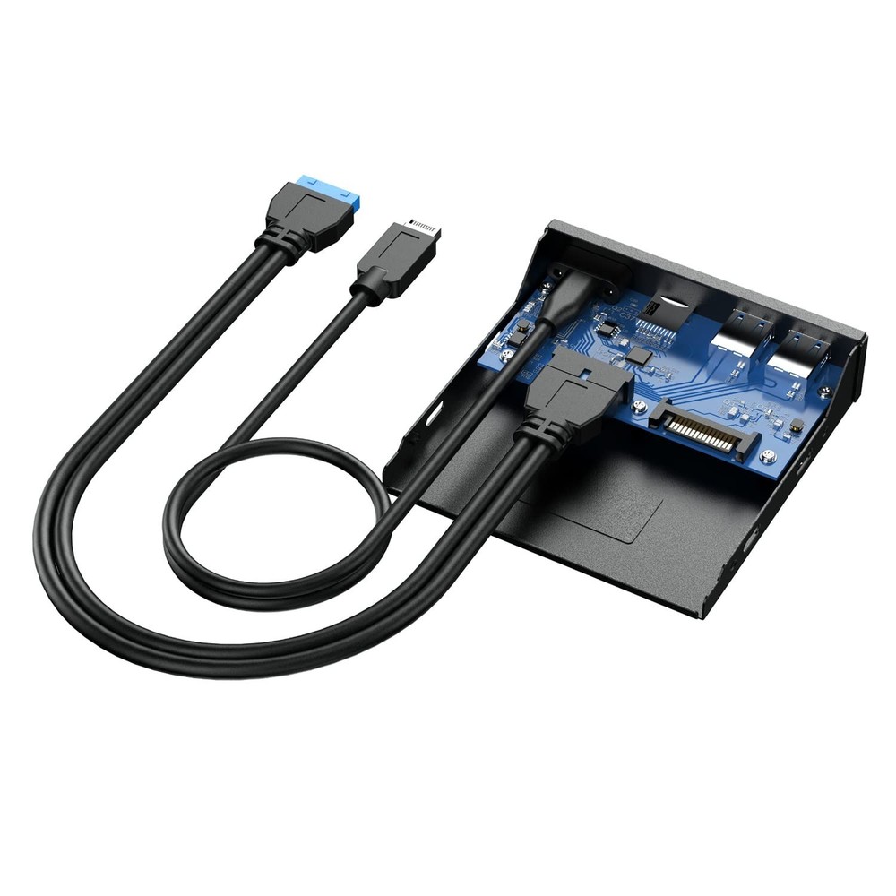 GRAUGEAR 3.5 Inch Front Panel USB C Hub, SD/microSD Internal Card Reader, 20G...