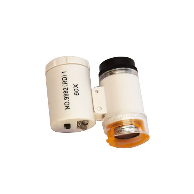 60X White Illuminated Pocket Microscope Loupe Magnifier LED UV Light document