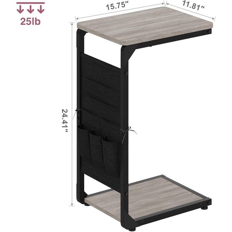 Multi-layer Slim Side Table Sofa Bed Storage Remote Control Laptop Use