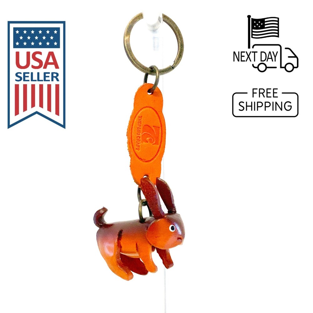Rabbit Handmade Leather Keyring