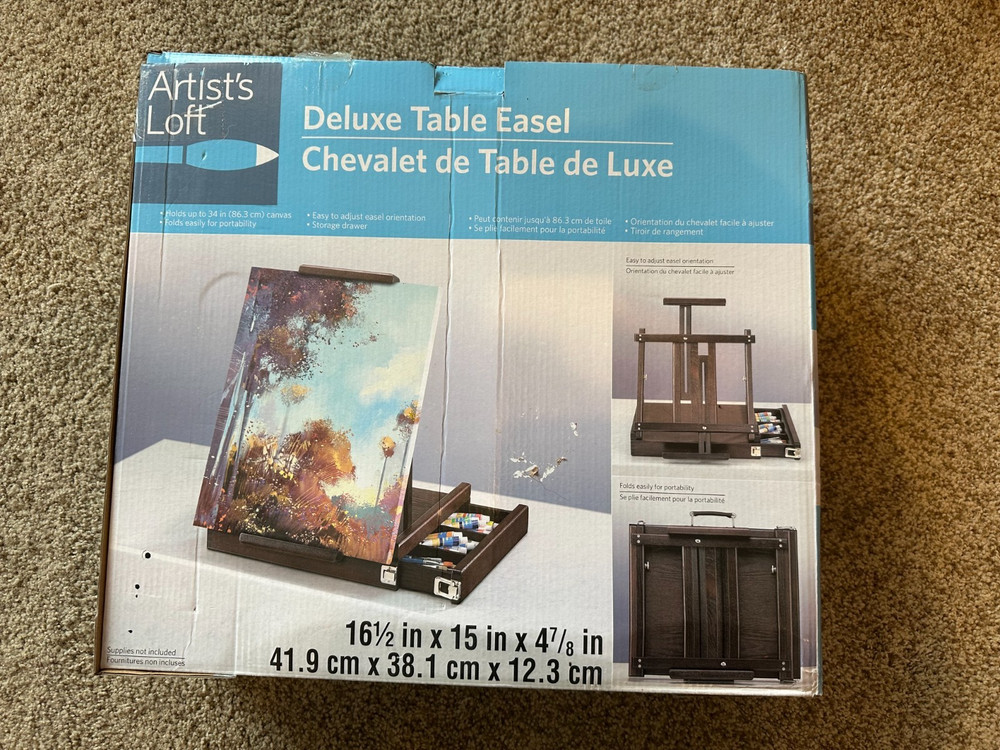 Deluxe Adjustable Box Table Easel Artist’s Loft - Handled Easel, NICE, in Box