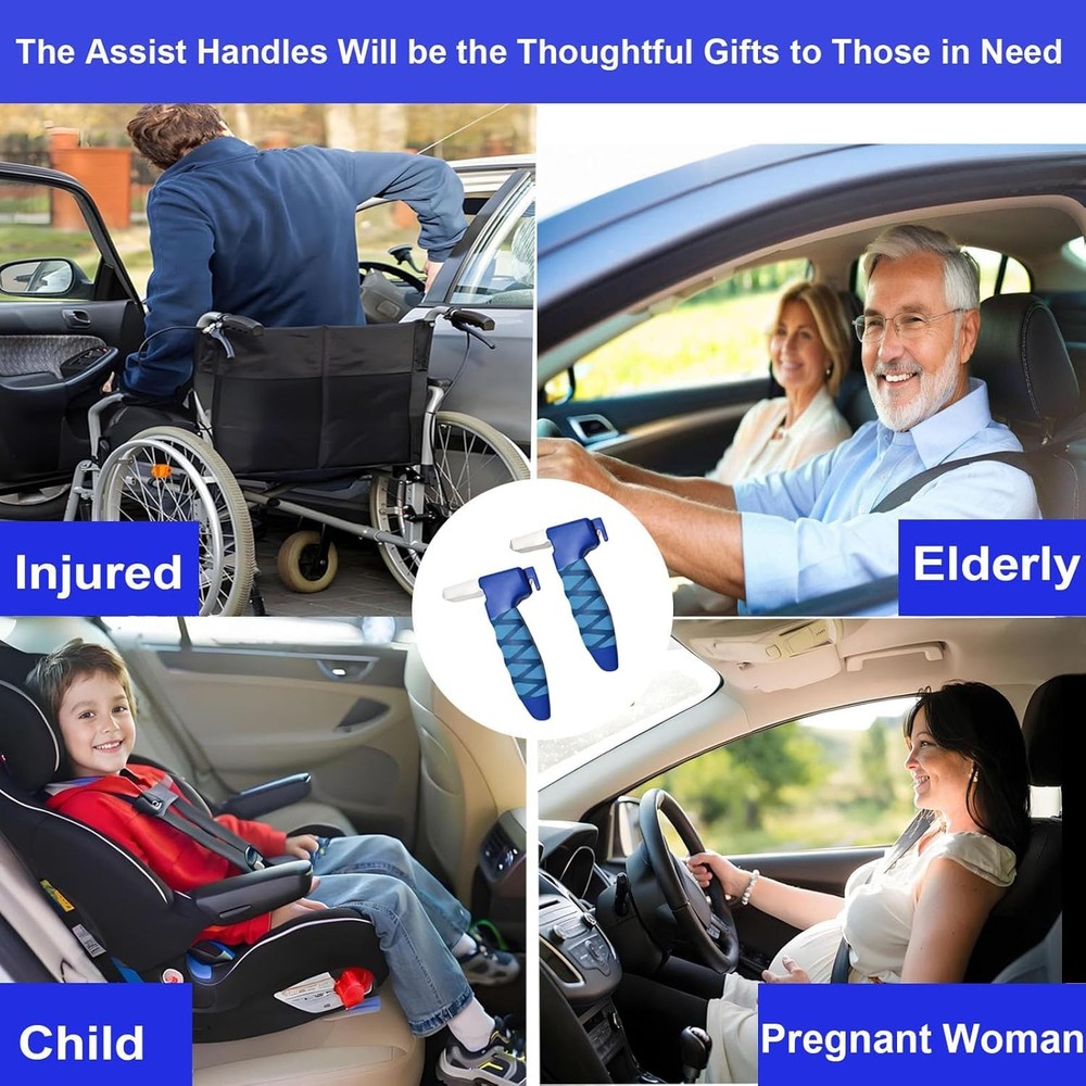 Car Door Handle for Portable Elderly, Blue-2 pack