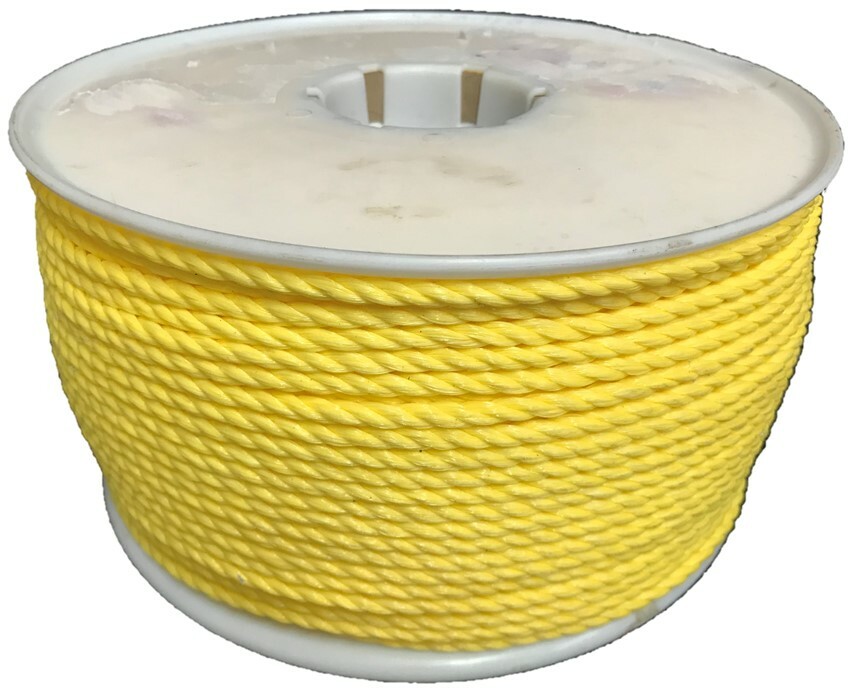 1/4" X 600' Yellow Polypropylene Rope Poly Boat Dock Work Tree 3-Strand Twisted