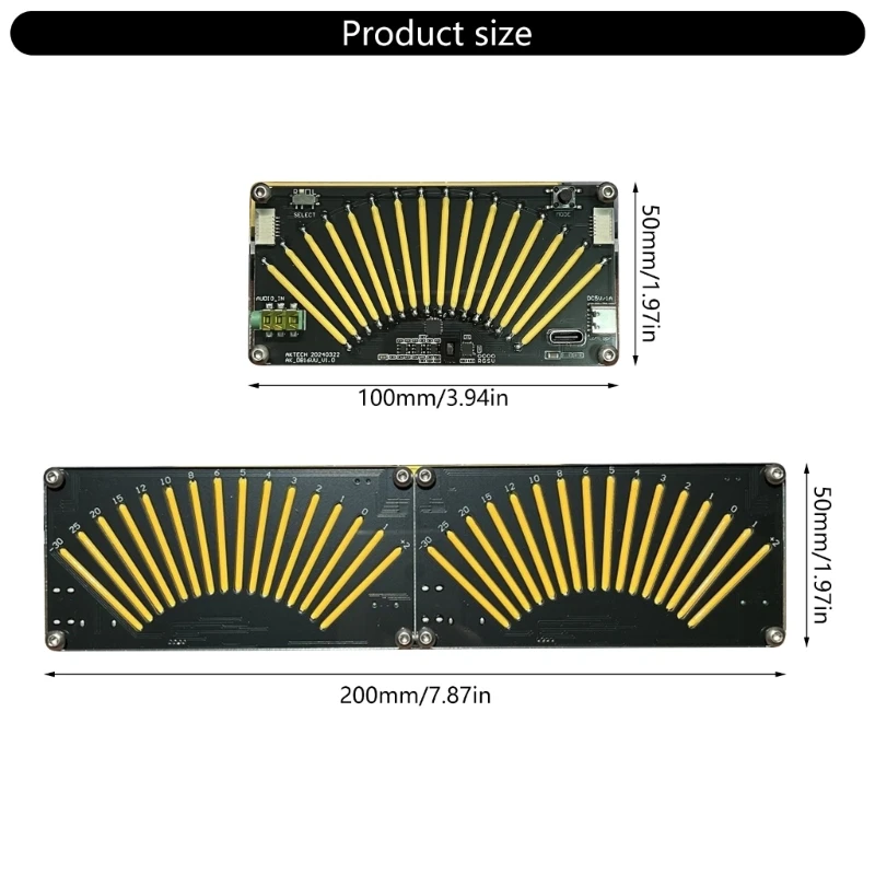 Sound Control & Wired Input LED Music Rhythm Audio Level Indicator VU Meter