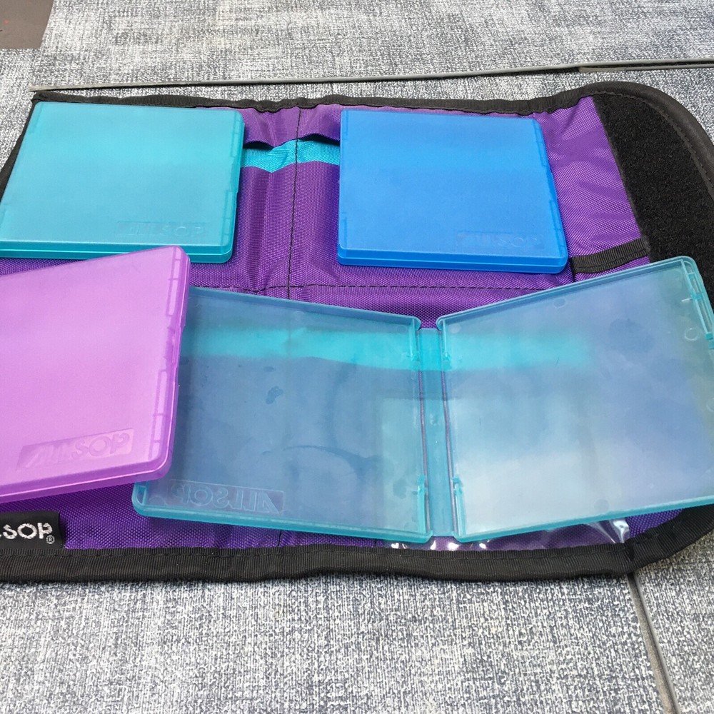 Allsop 3.5" computer diskette empty plastic storage organizer boxes and pouch