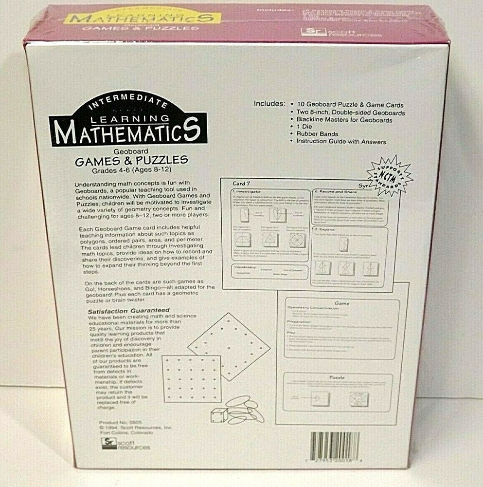 Intermediate Learning Mathematics Games & Puzzles Grade 4-6 Scott Resources New