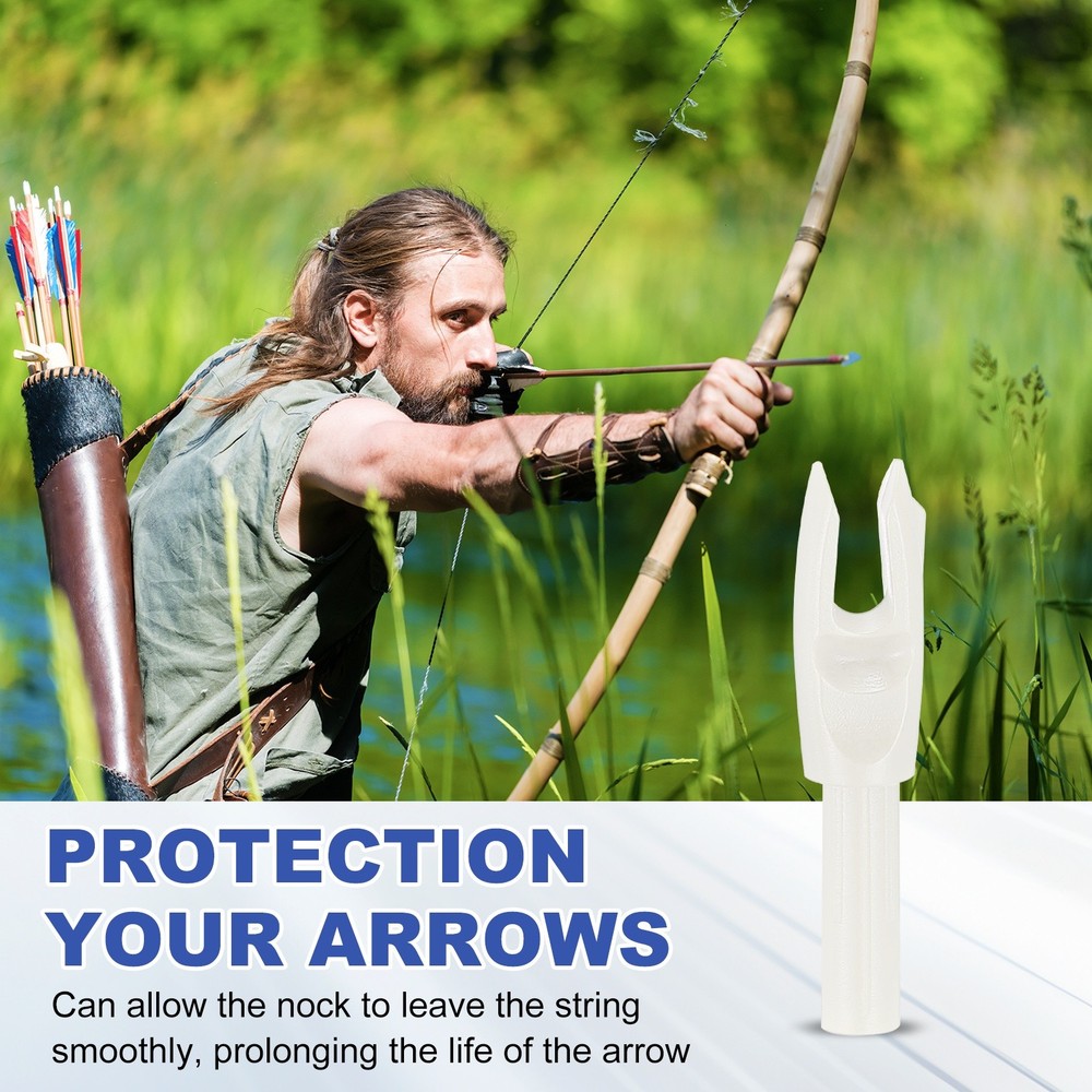 30 Pack Archery Arrows Nocks 4.2mm Plastic Insert Arrow Nock White