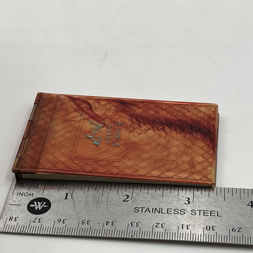 Vintage S & H Green Stamps Plastic Case Storage Hatch Mark Rare Collectible