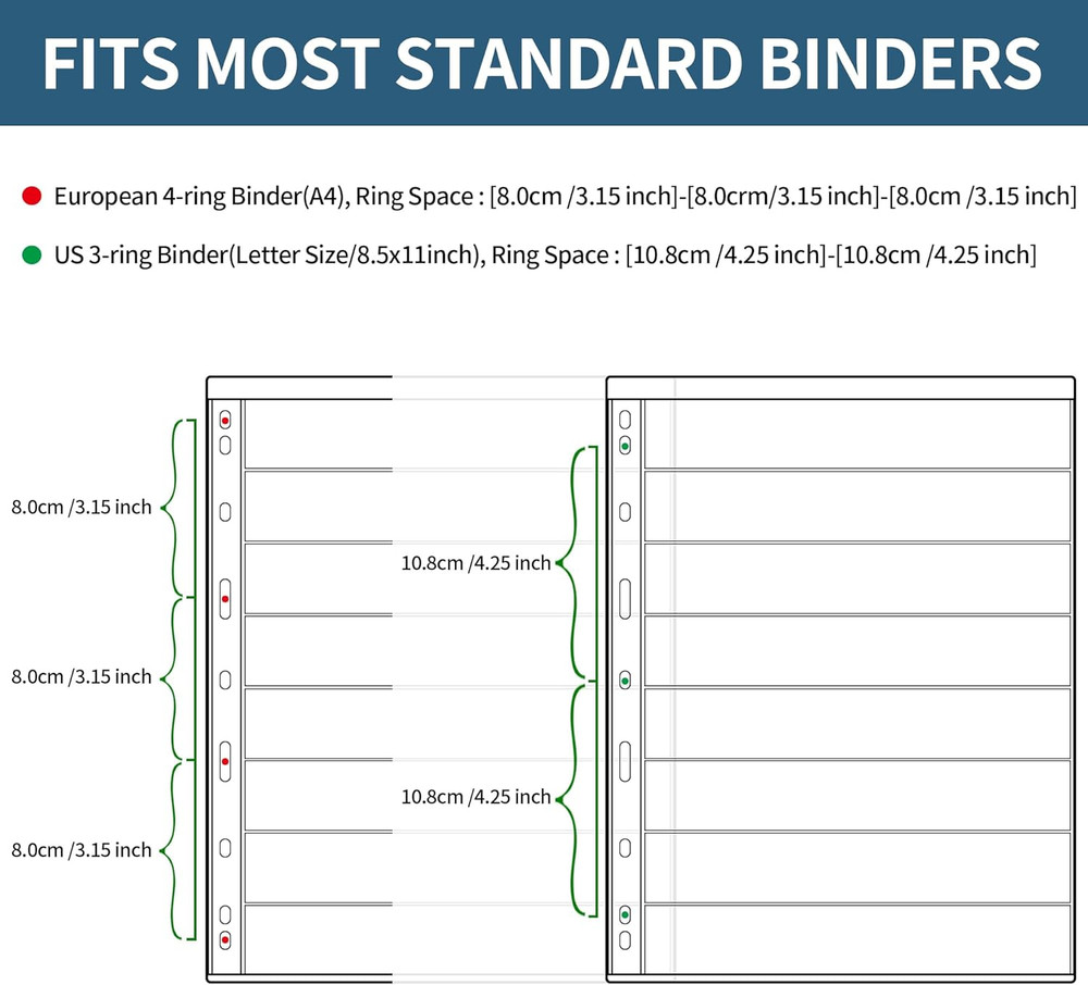 10 Sheets 20 Pages Postage Stamp Album Pages 8 Pockets 7.7X 1.18In Stamp Collect