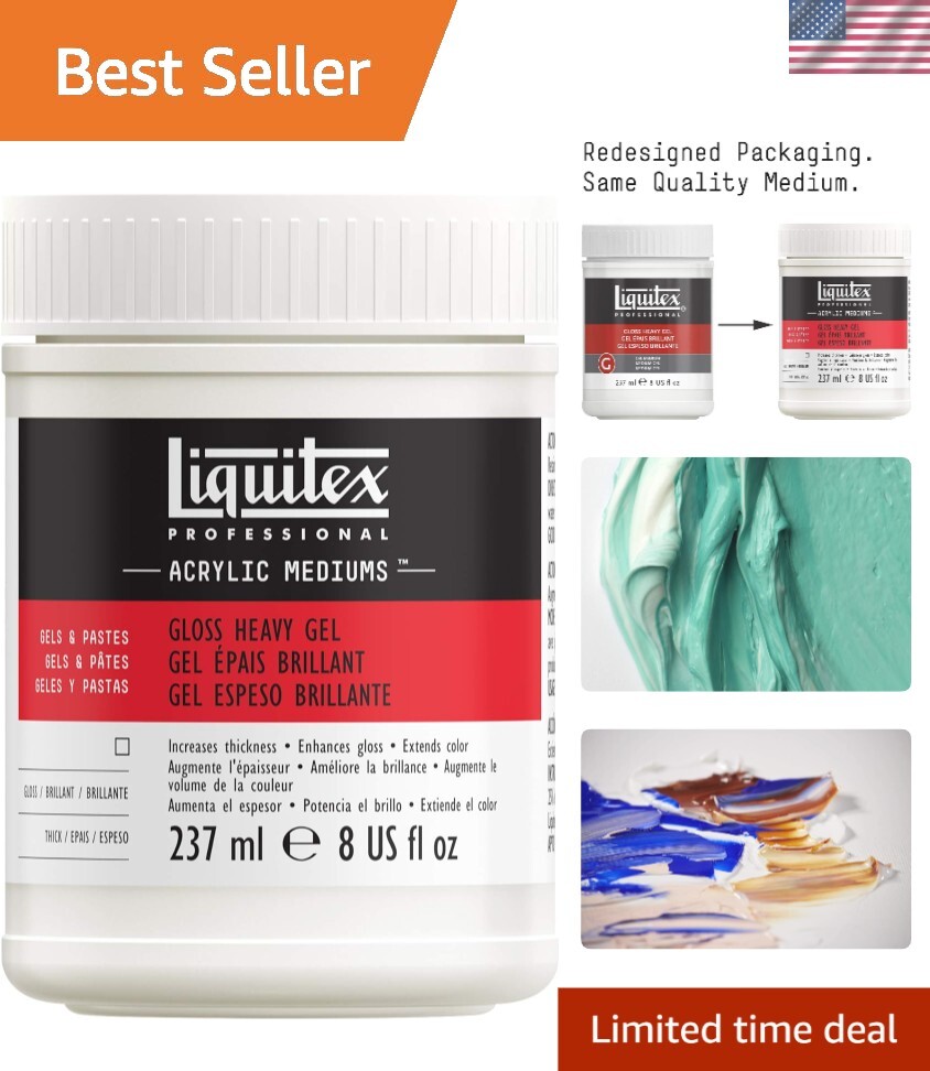 Versatile Non-Toxic 8oz Acrylic Gel Medium for Collage & Mixed Media Projects