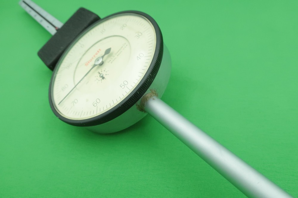 Starrett 656-6041 Extra Long Range Drop Point Dial Indicator 6" Range .001"