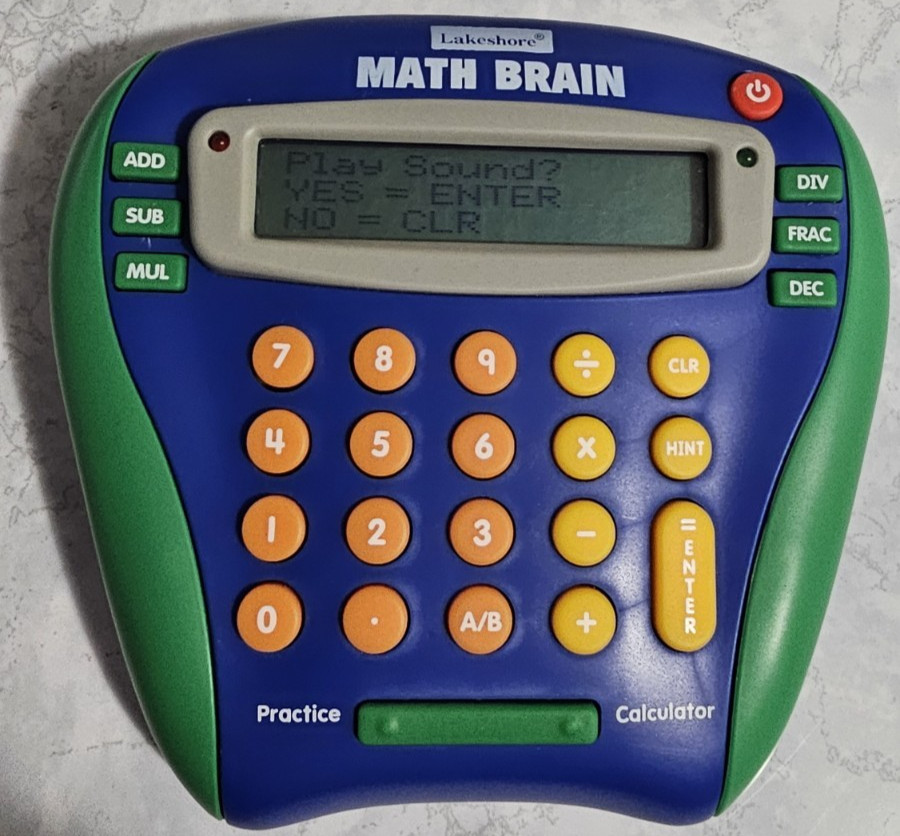 Lakeshore Math Brain Educational Electronic Handheld Practice Calculator Tested