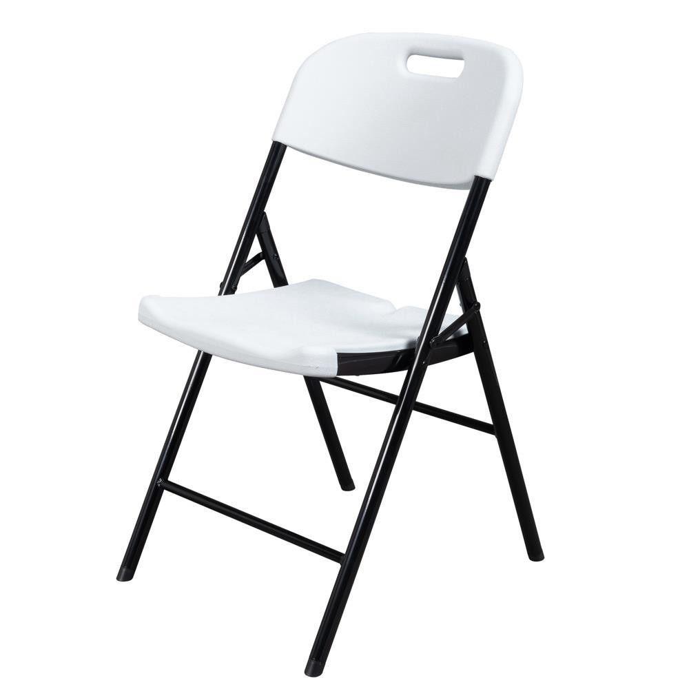 Lifetime Commercial Contoured Folding Chairs Set Steel Frame Plastic Seat Table