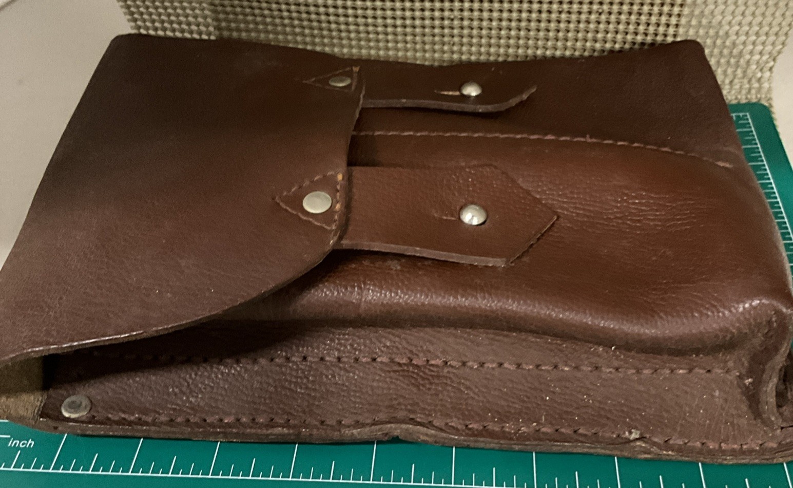 Romanian / Russian 4 Cell 7.62 Magazine Pouch Brown Leather