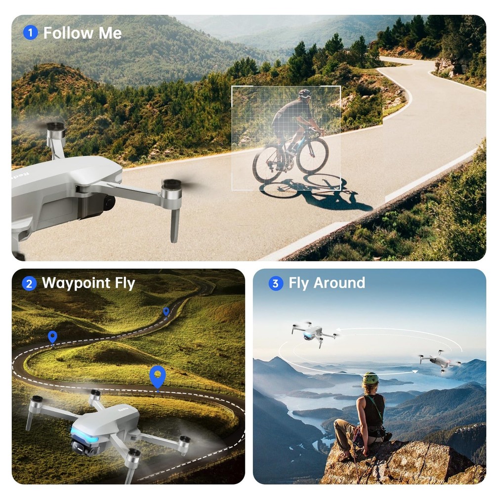 Drones with Camera for Adults 4K, Foldable Beginner Drone LightGrey