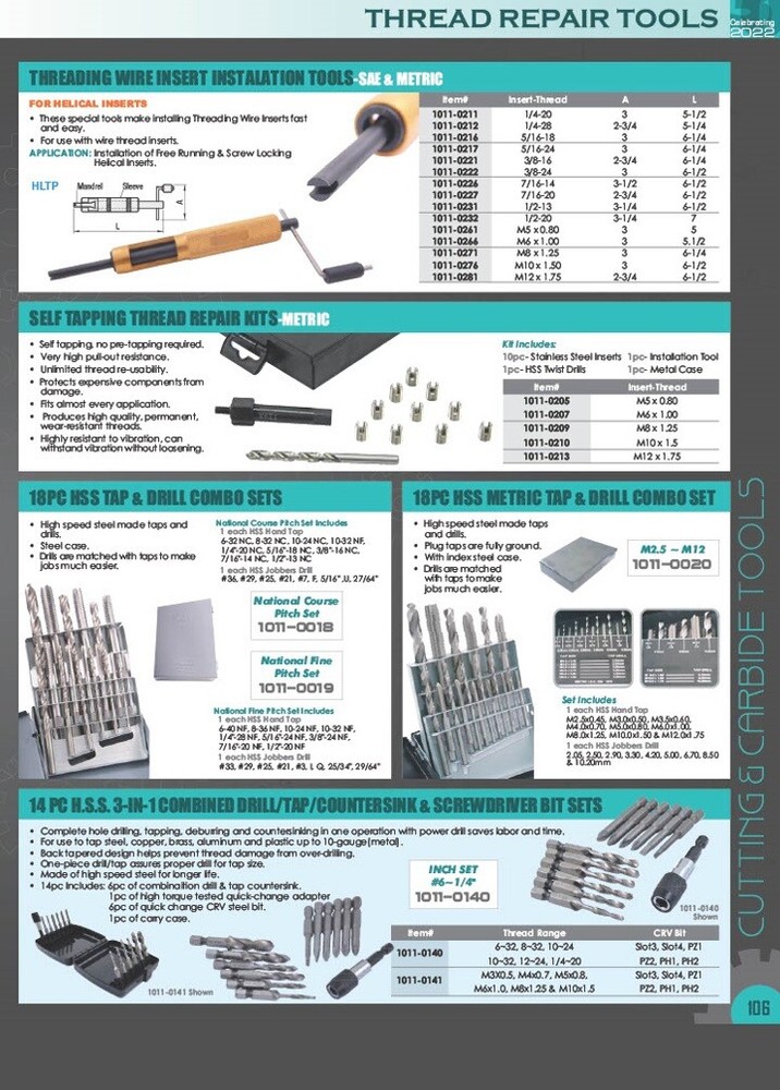 1/4-28 WIRE THREAD INSERTS (1011-0252)